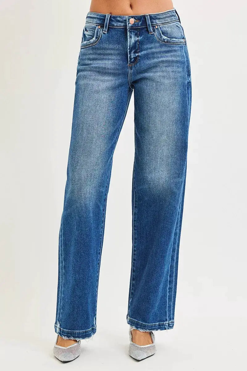 RISEN Full Size Slouchy Baggy Jeans Pocket Side Seam Detail Plus Size - Image 3