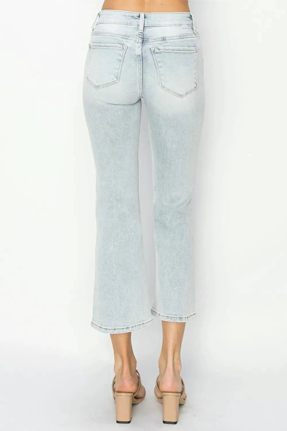 RISEN Full Size Mid Rise Cropped Flare Jeans - Image 2