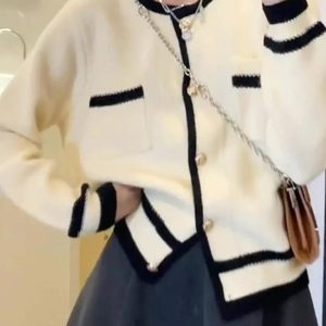 Off White Black Designer Inspired Botton Sweater Cardigan Jacket
