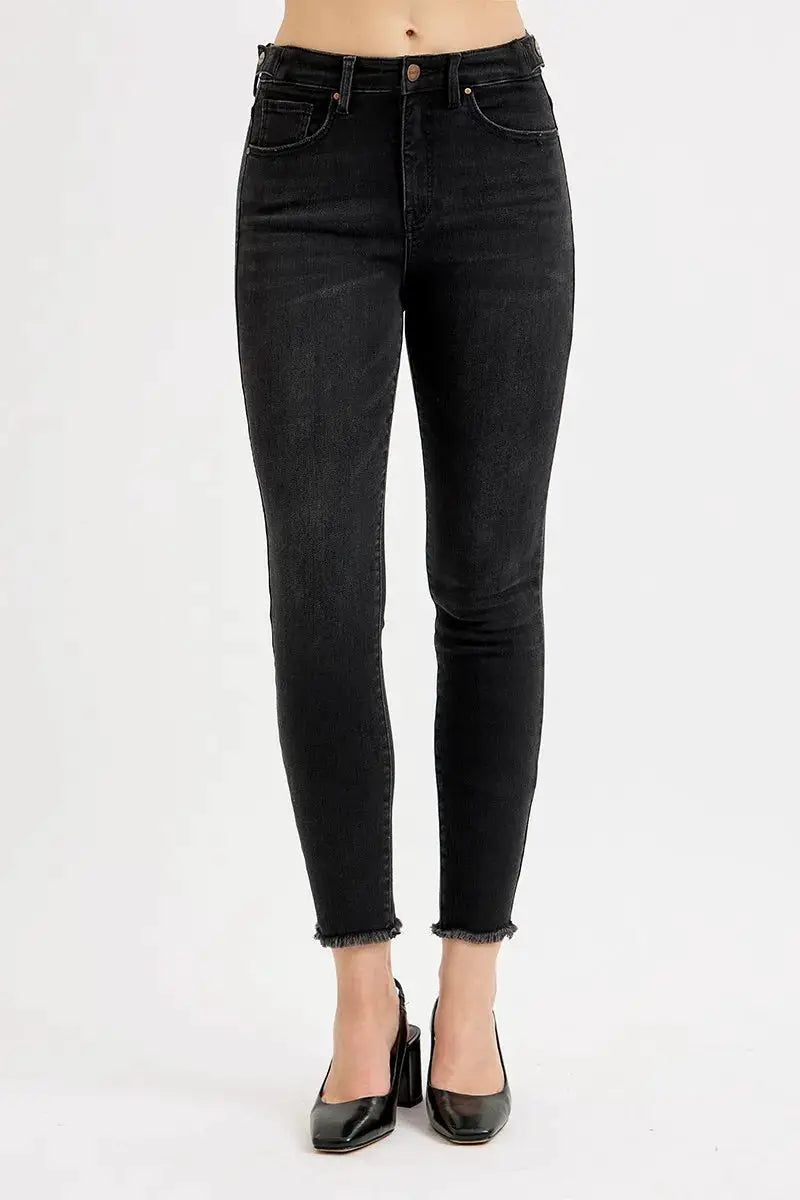 RISEN Full Size Tummy Control High Rise Adjustable Waist Skinny Jeans Plus Size - Image 3
