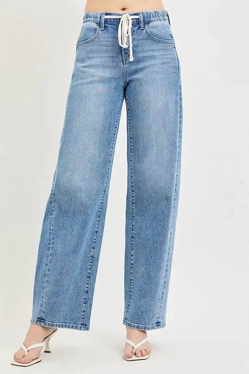 RISEN Relaxed Fit Drawstring Waist Jeans - Image 1