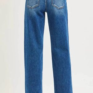 RISEN Full Size Slouchy Baggy Jeans Pocket Side Seam Detail Plus Size - Image 5