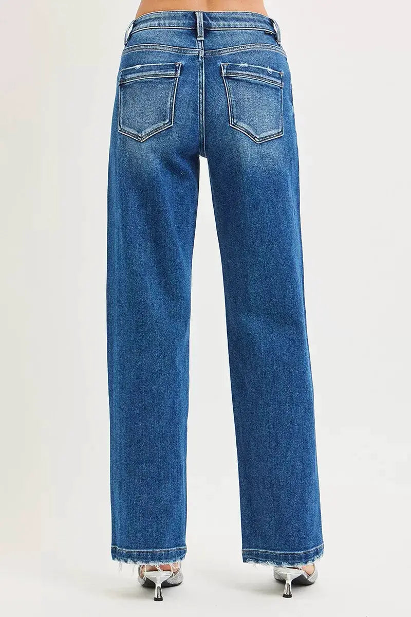 RISEN Full Size Slouchy Baggy Jeans Pocket Side Seam Detail Plus Size - Image 5