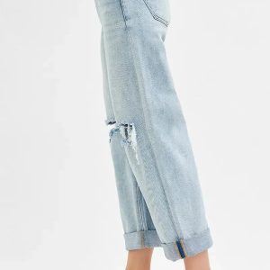 RISEN Full Size Mid Rise Fit Boyfriend Jeans with Cuff Plus Size - Image 4