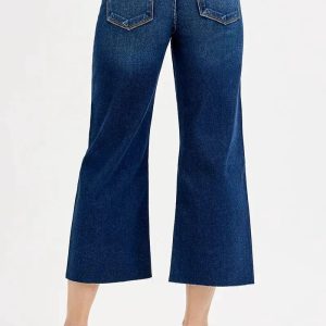 RISEN Full Size Tummy Control High Rise Crop Wide Jeans Plus Size - Image 5