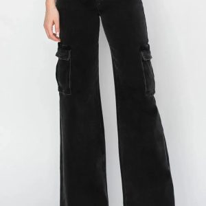 Risen Full Size High Rise Wide Leg Cargo Jeans - Image 4