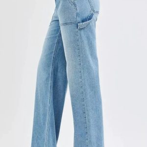 RISEN Full Size High Rise Straight Leg Jeans with Front Pockets Plus Size - Image 4