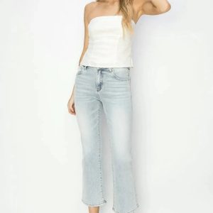 RISEN Full Size Mid Rise Cropped Flare Jeans - Image 7