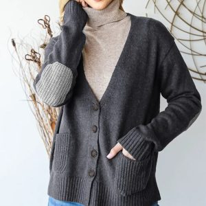 Heimish Full Size Long Sleeve V Neck Button Down Cardigan - Image 1