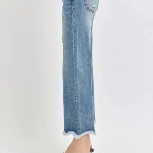 Risen High Rise Cropped Flare Jeans - Image 4