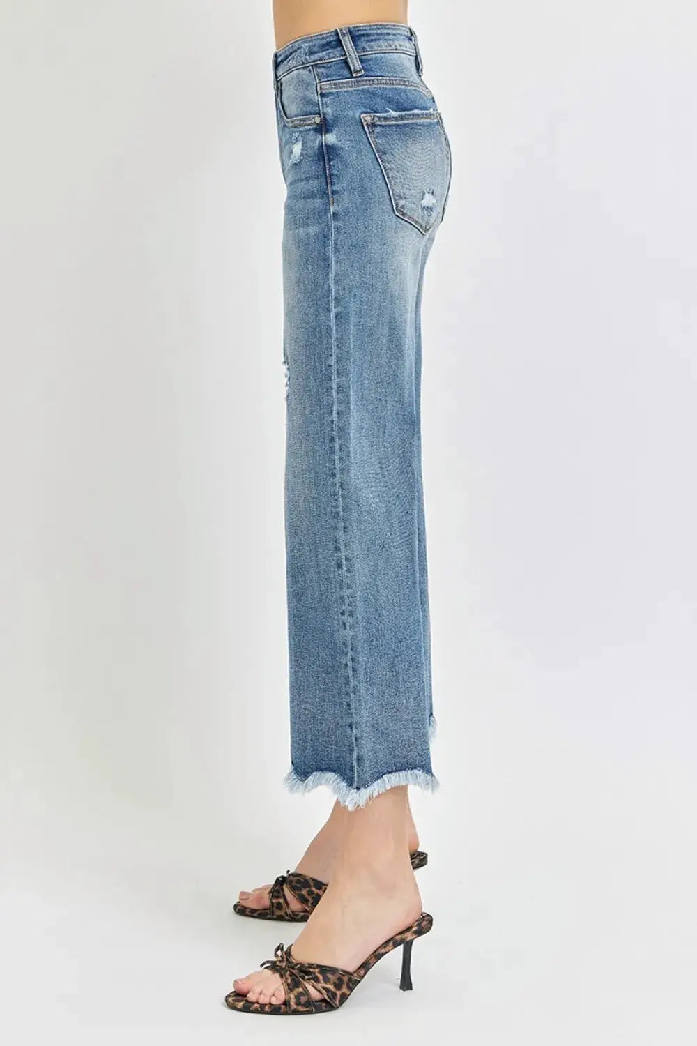 Risen High Rise Cropped Flare Jeans - Image 4