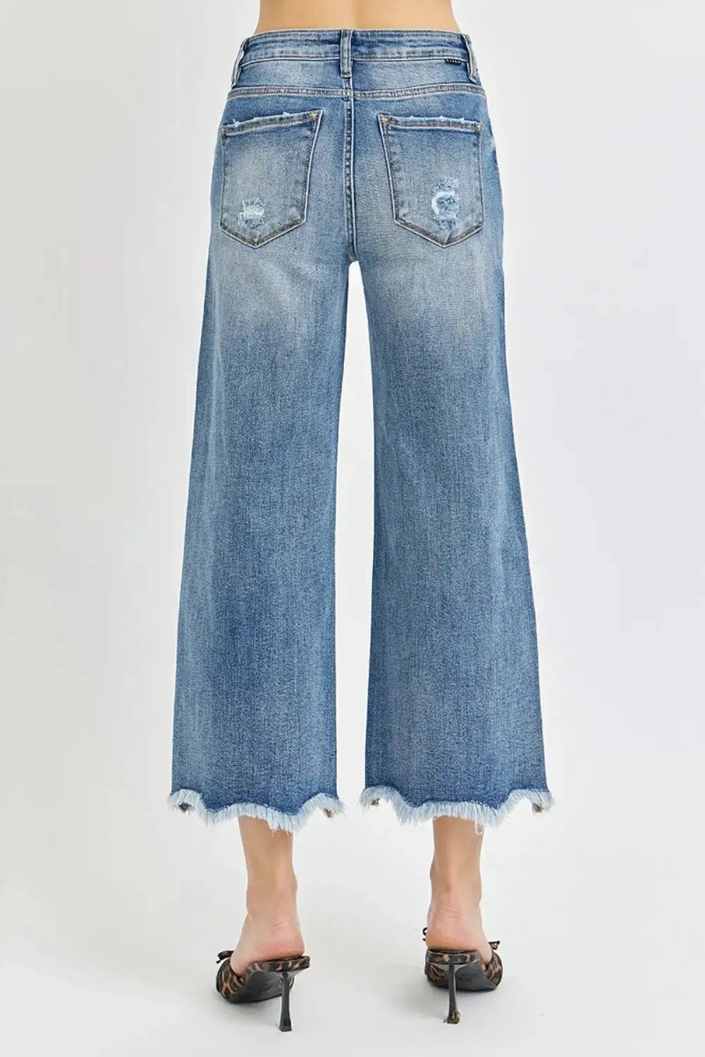 Risen High Rise Cropped Flare Jeans - Image 2