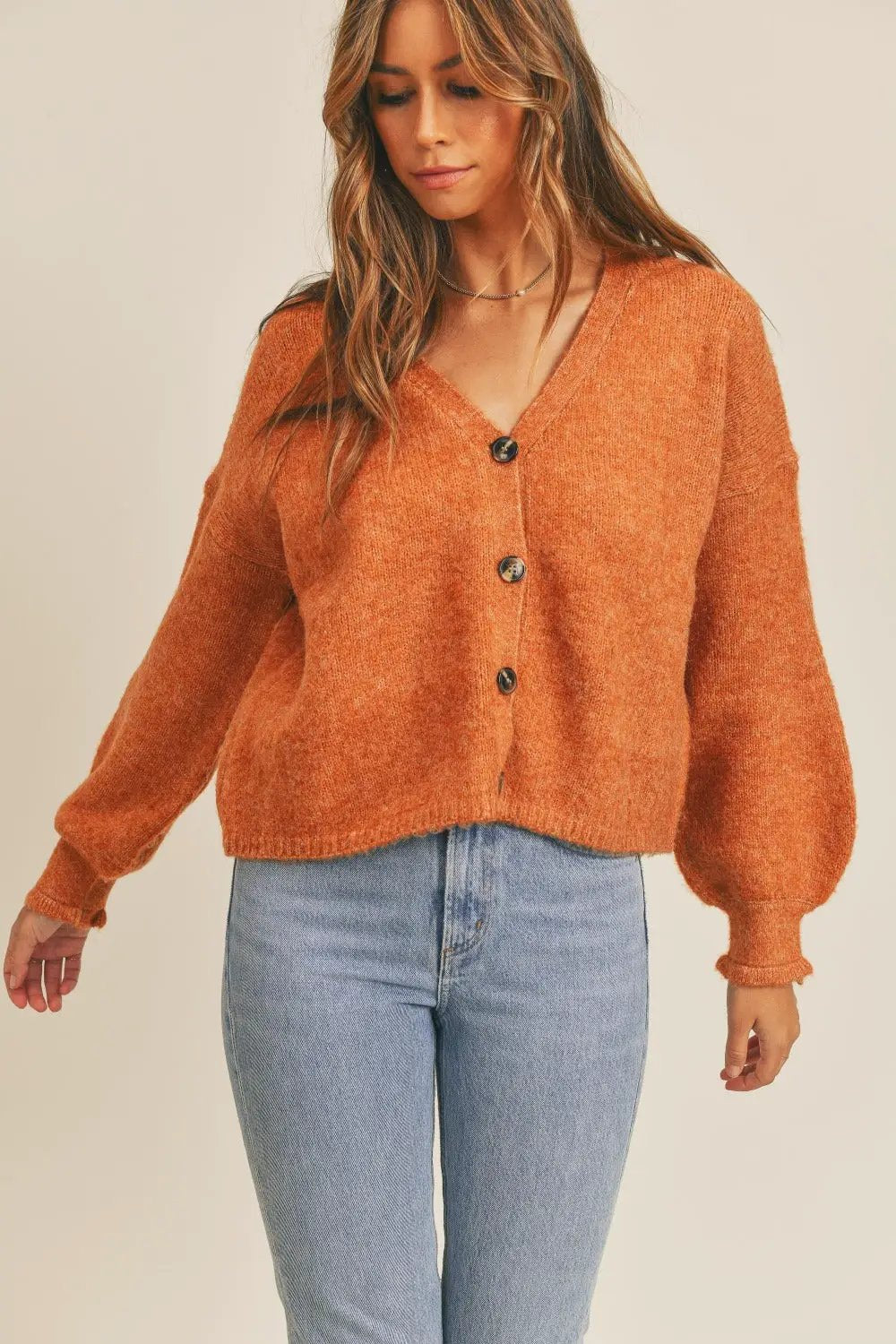 MABLE Long Sleeve Button Down Sweater Cardigan - Image 3