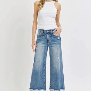 Risen High Rise Cropped Flare Jeans - Image 6