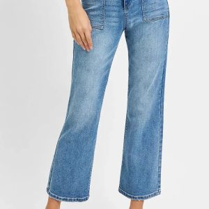 RISEN Full Size High Waisted Bootcut Cropped Jeans Plus Size - Image 1