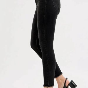 RISEN Full Size Tummy Control High Rise Adjustable Waist Skinny Jeans Plus Size - Image 4