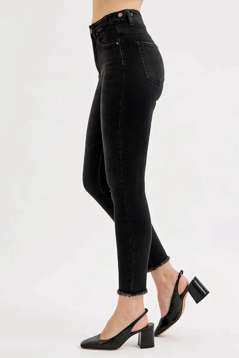 RISEN Full Size Tummy Control High Rise Adjustable Waist Skinny Jeans Plus Size - Image 4
