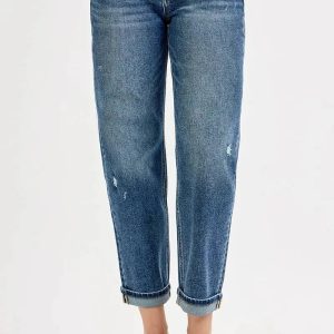 RISEN Full Size Low Rise Crop Boyfriend Jeans Plus Size - Image 1