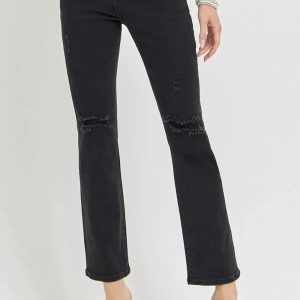 RISEN Full Size High Rise Wide Waistband Ankle Bootcut Jeans - Image 1
