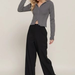 2-way zip closure sweater hoodie cardigan - Image 2