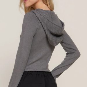 2-way zip closure sweater hoodie cardigan - Image 6
