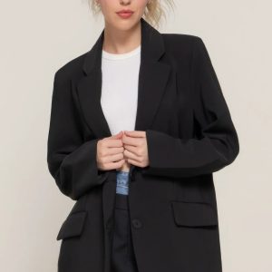 Long slv front button closure blazer - Image 1
