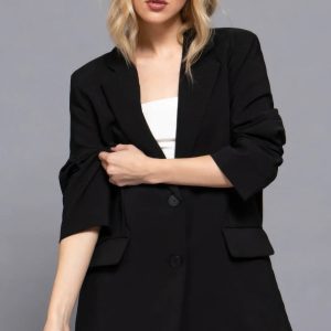 Long slv front button closure blazer - Image 3