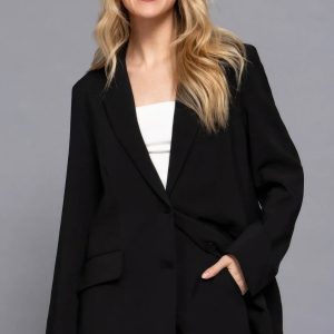 Long slv front button closure blazer - Image 4