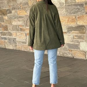 Oversized Corduroy Shacket Button Down Utility - Image 4