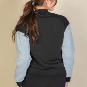 Letter Patched Striped Trim Varsity Jacket - Image 4