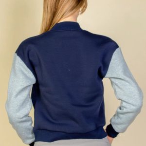 Letter Patched Striped Trim Varsity Jacket - Image 14