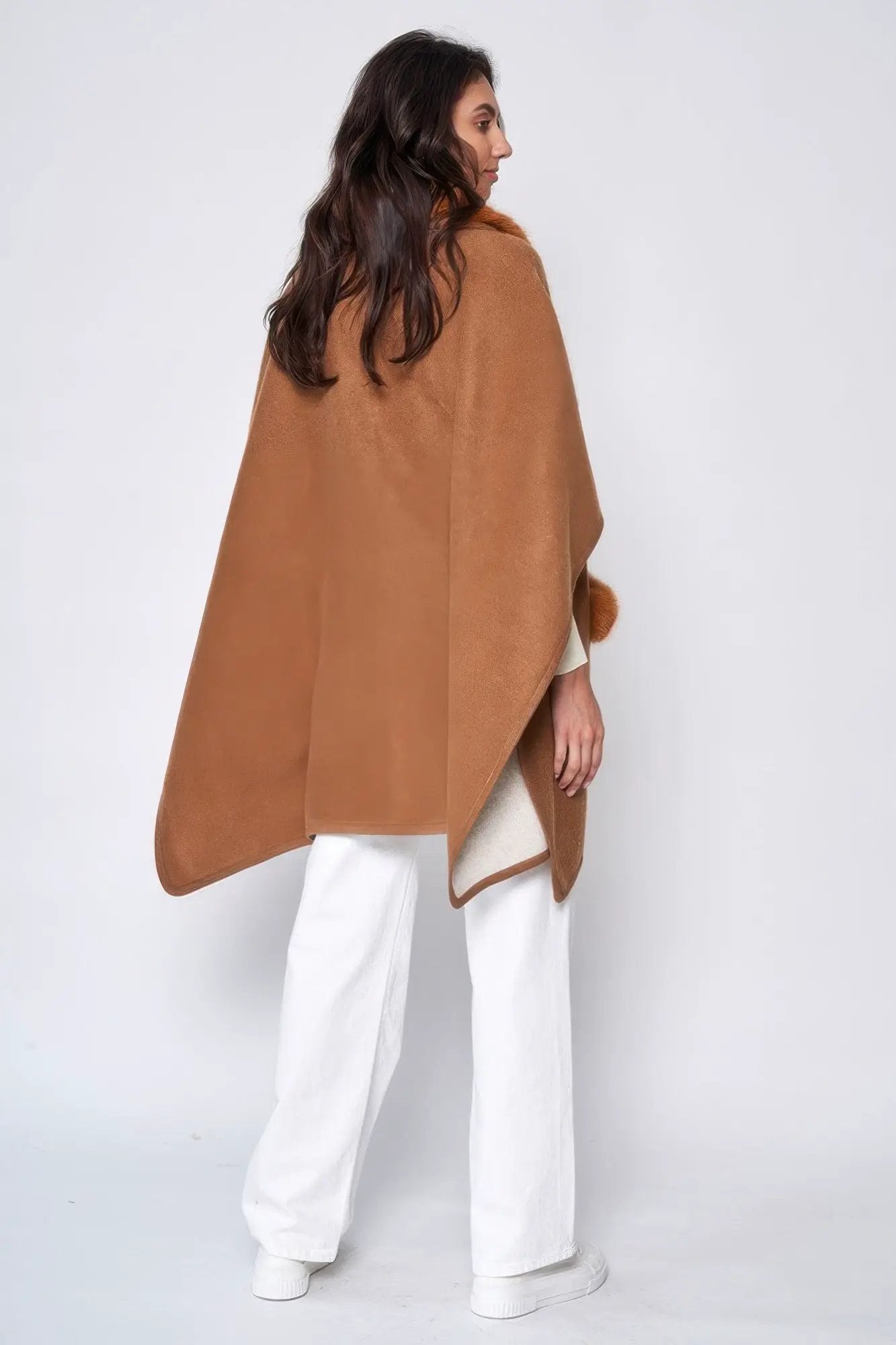 Faux Fur Collar Kimono - Image 3