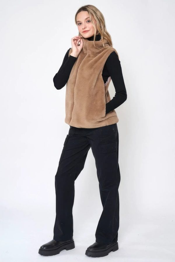 Solid Faux Fur Vest