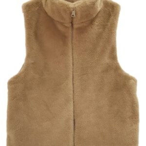 Solid Faux Fur Vest - Image 6