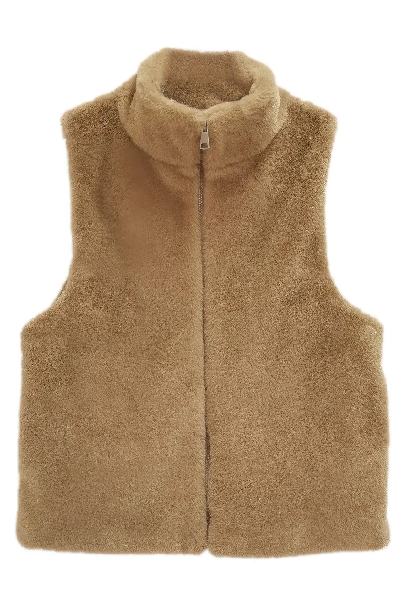 Solid Faux Fur Vest - Image 6