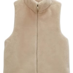 Solid Faux Fur Vest - Image 11