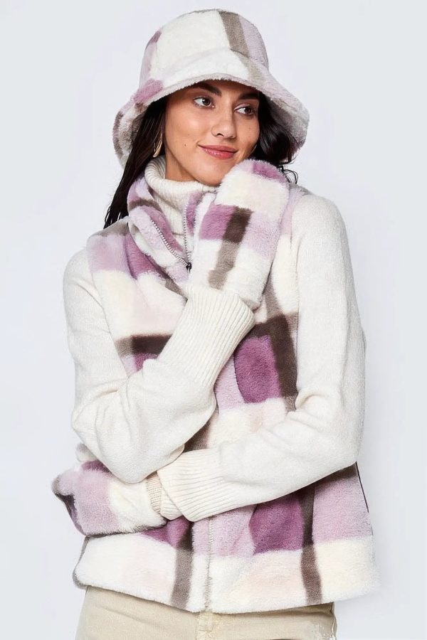 Plaid Faux Fur Vest
