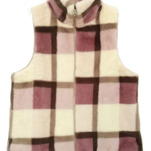Plaid Faux Fur Vest - Image 5