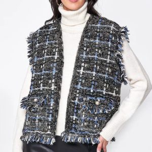 Plaid Tweed Vest - Image 1