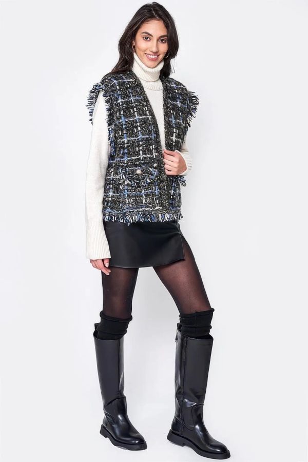 Plaid Tweed Vest