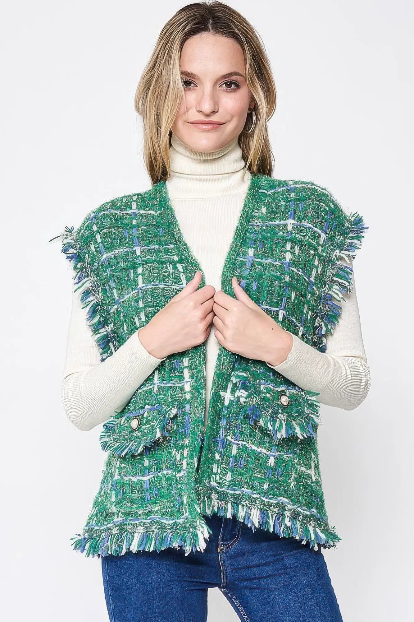 Plaid Tweed Vest - Image 5