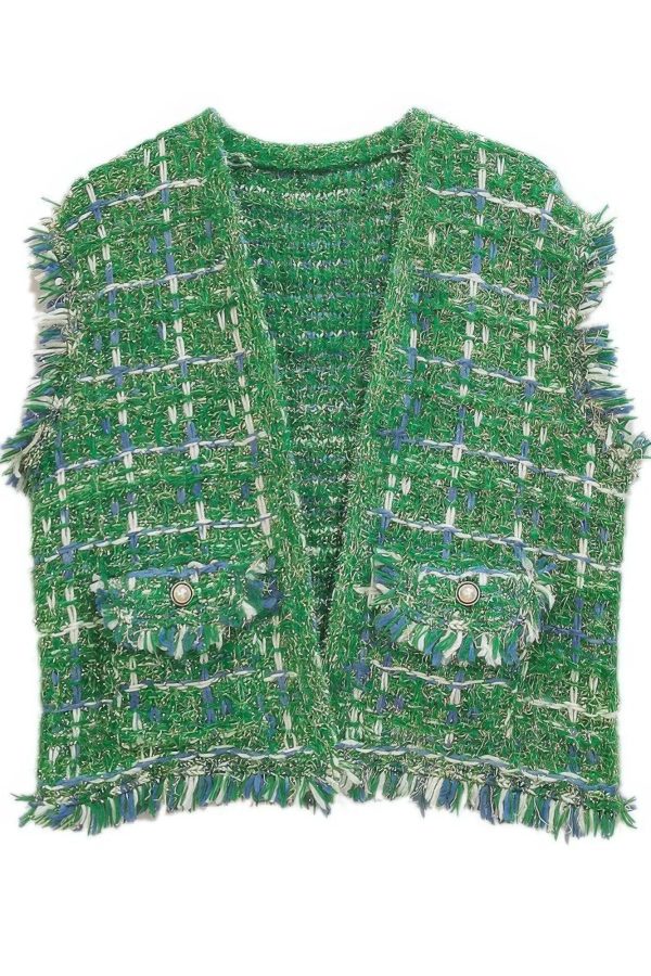 Plaid Tweed Vest