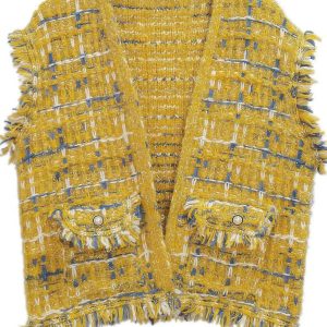 Plaid Tweed Vest - Image 10