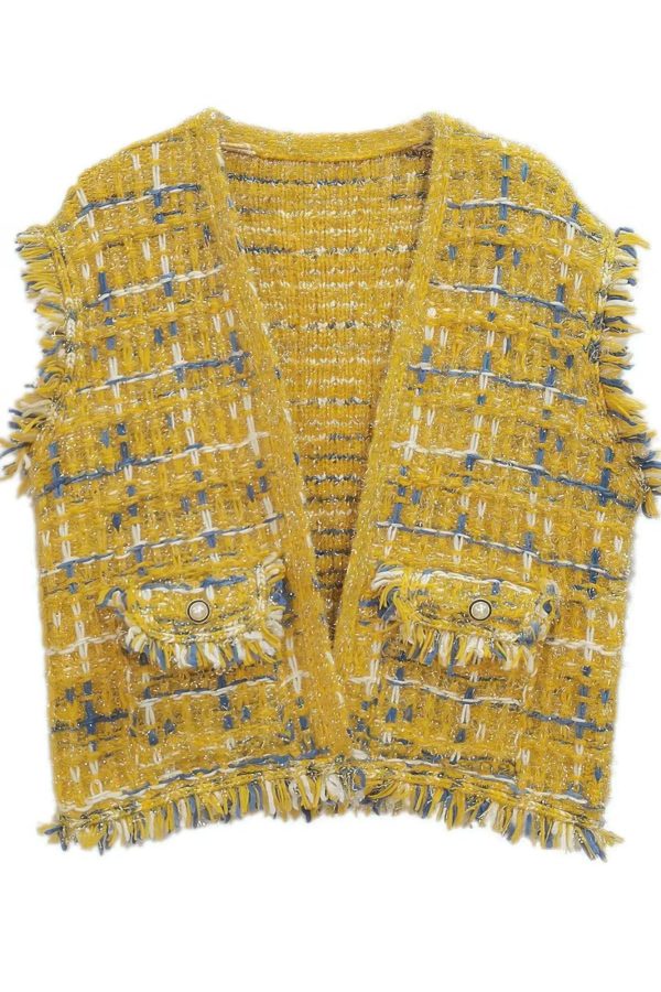 Plaid Tweed Vest