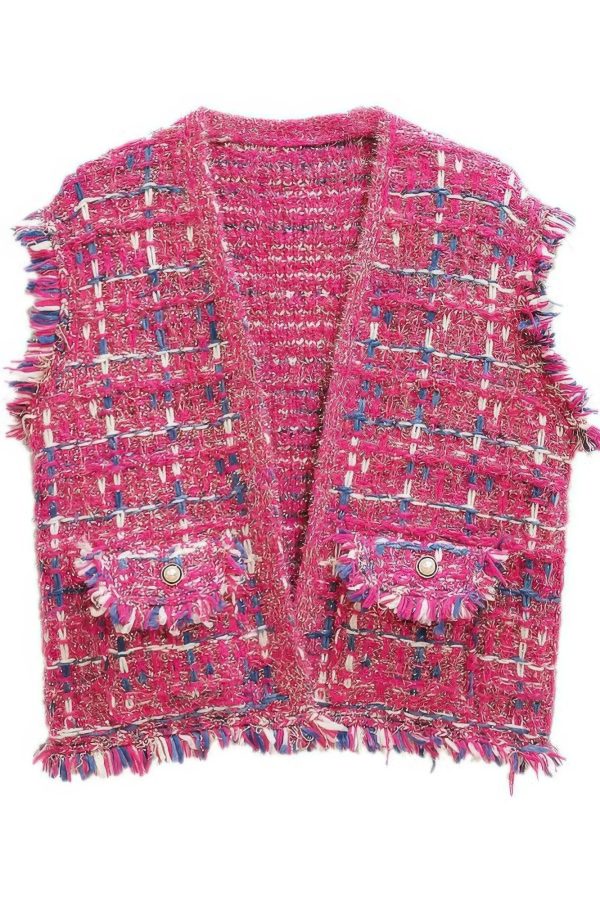 Plaid Tweed Vest