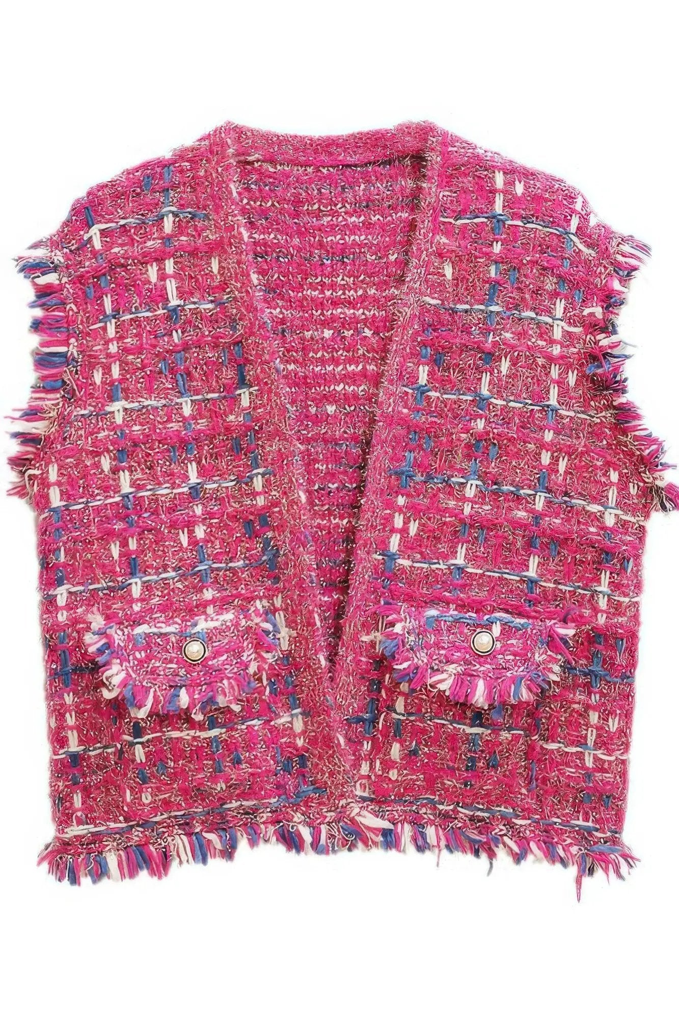 Plaid Tweed Vest - Image 12