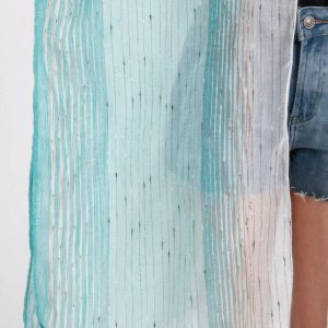 Striped Two Tone Cover Up Kimono - Image 4