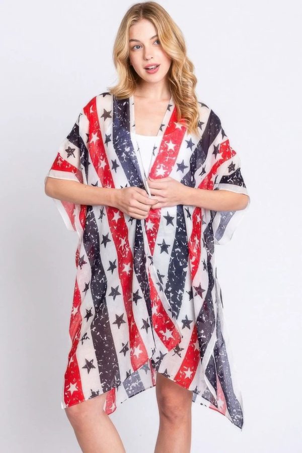 Stripe And Star American Flag Kimono