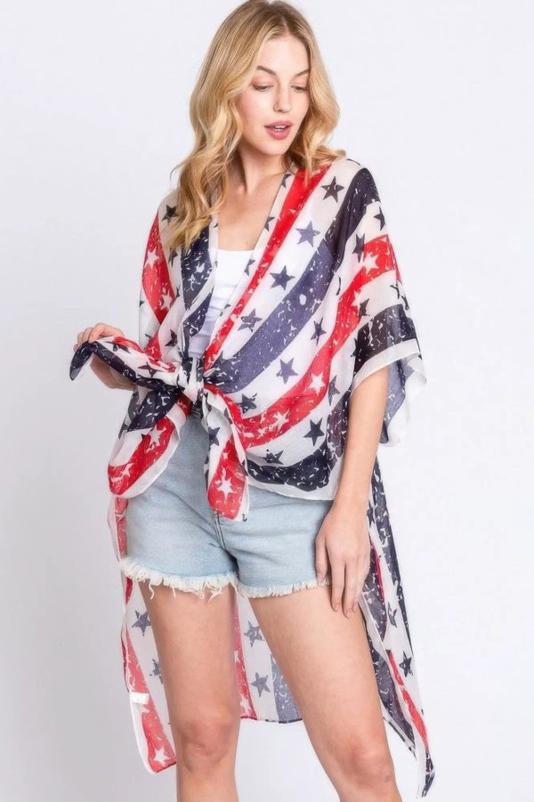 Stripe And Star American Flag Kimono