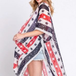 Stripe And Star American Flag Kimono - Image 3
